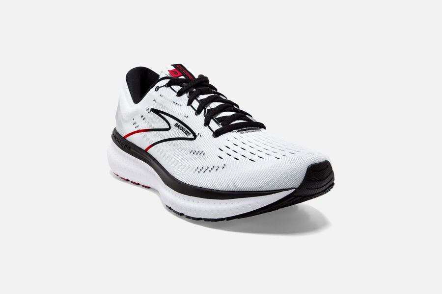 Glycerin 19 Road Brooks Running Shoes NZ Mens - White/Black/Red - ORUKQB-831